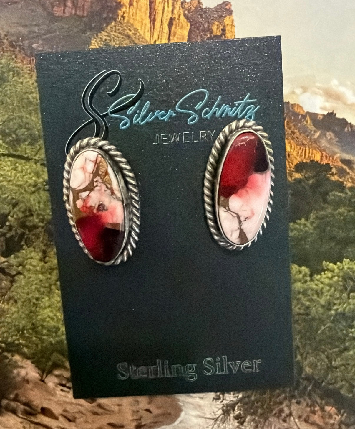 Dahlia Rose Oval Studs