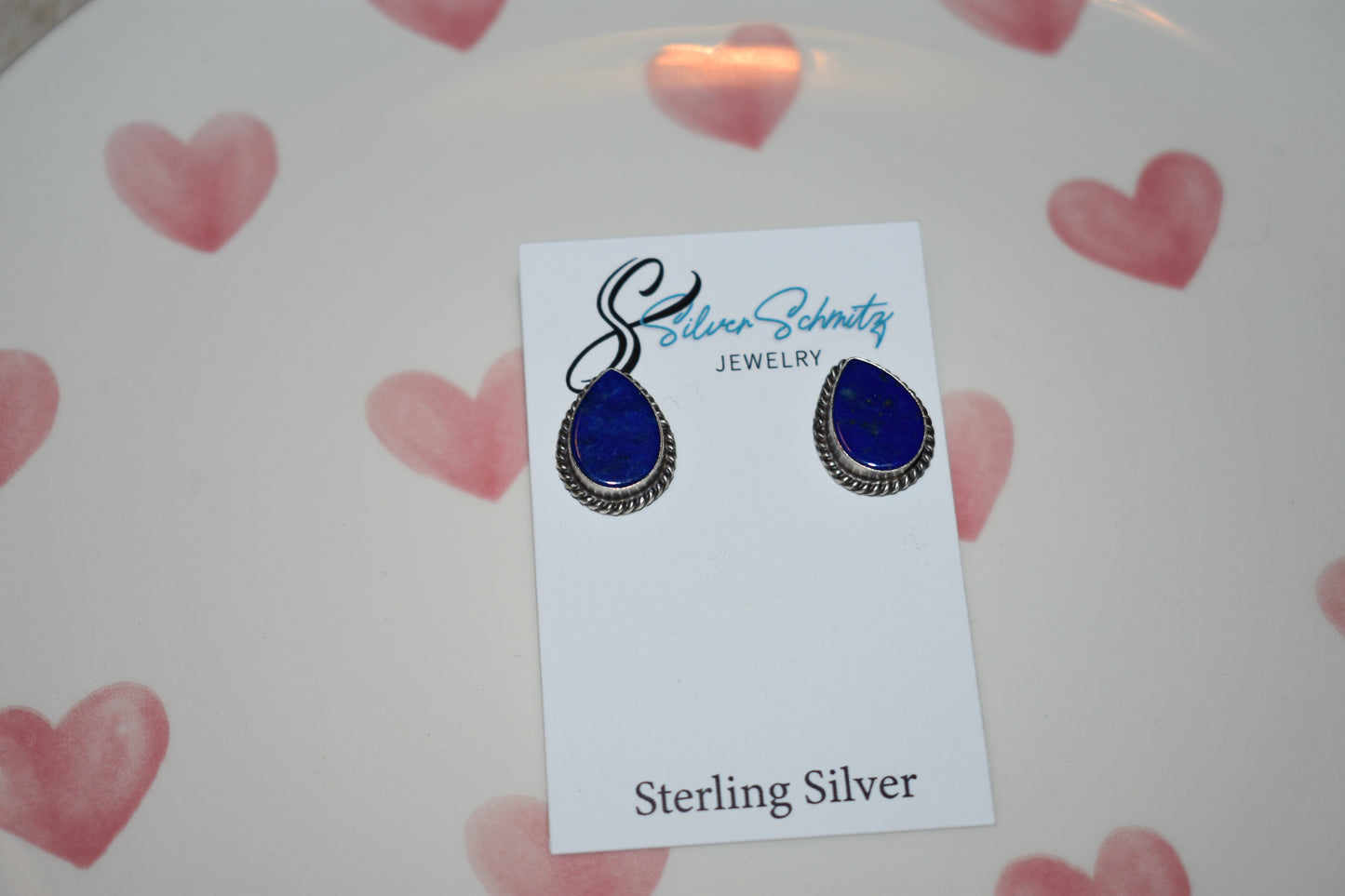 Lapis Teardrop Studs