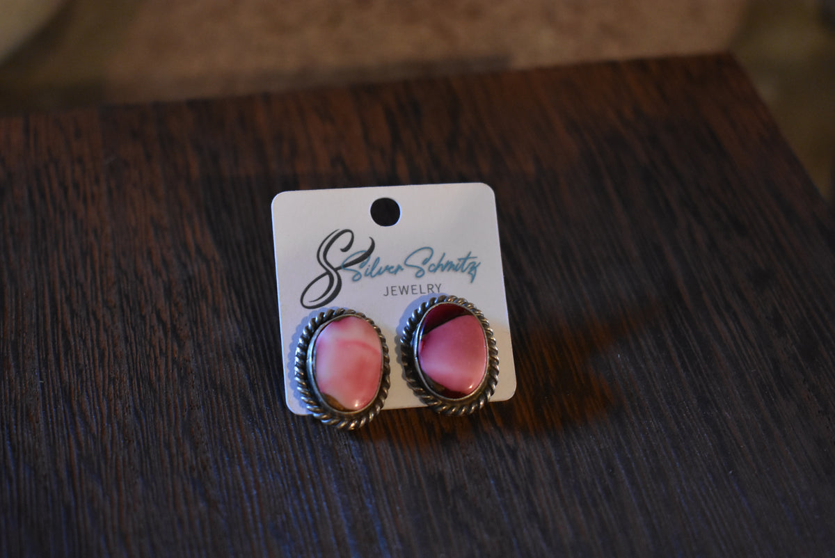Dahlia Rose Oval Studs