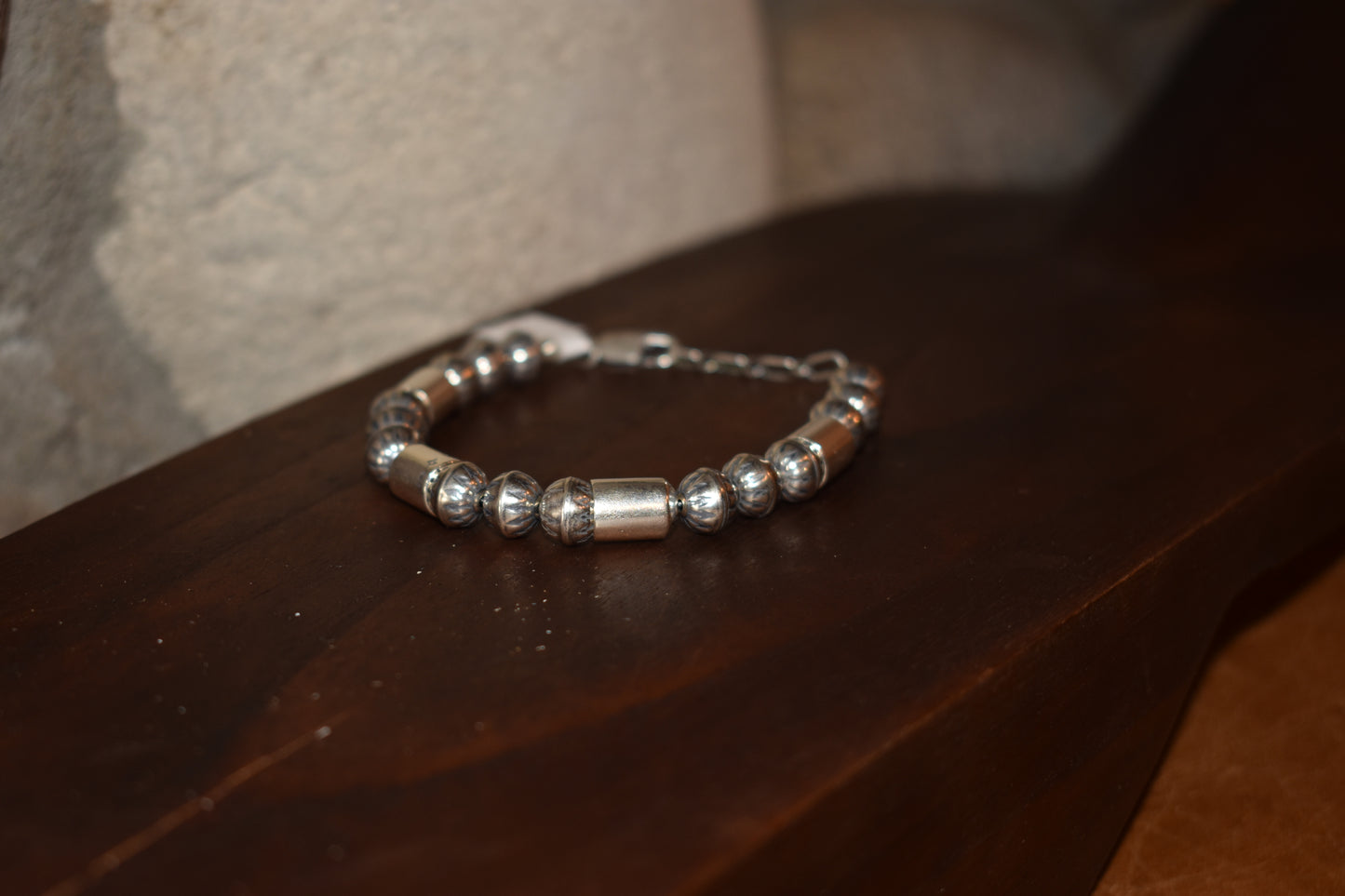 Stamped Bracelet with Barrels