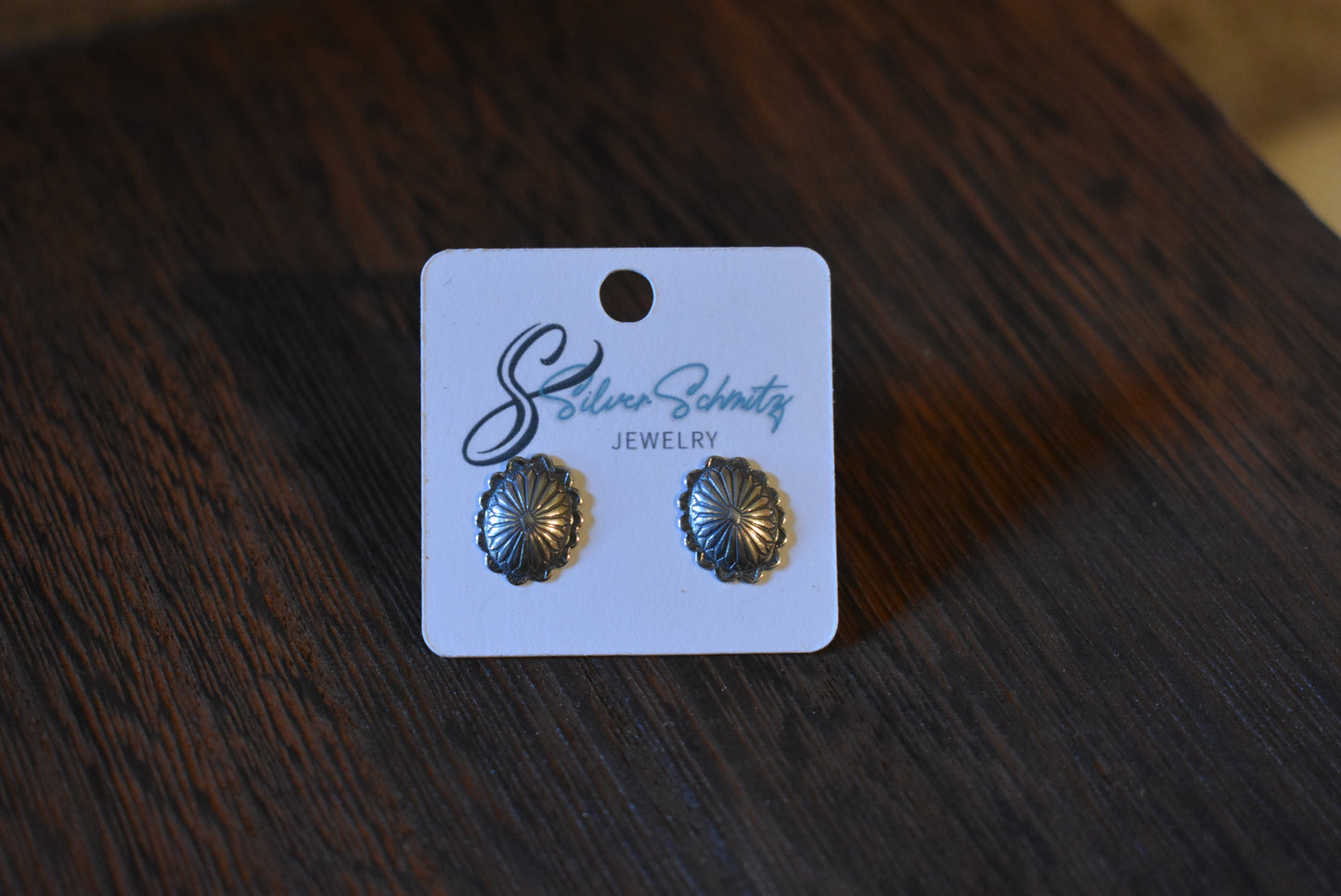 Stamped Disk Oval Studs