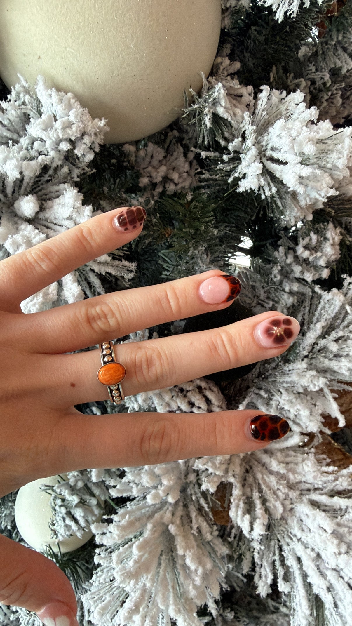 Orange Spiny Dot Ring Size 10