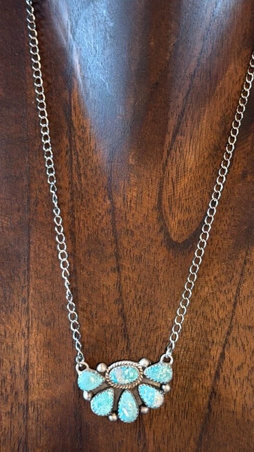 White Water Half Cluster Necklace