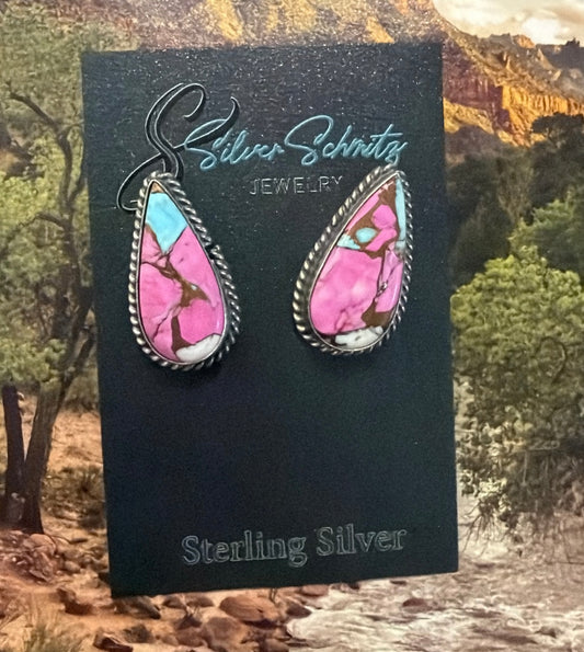Cotton Candy Teardrop Studs