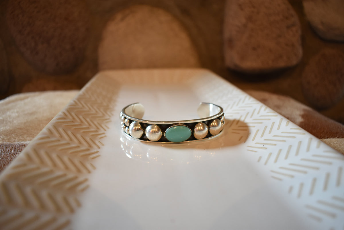Dot Cuff with Statement Stone