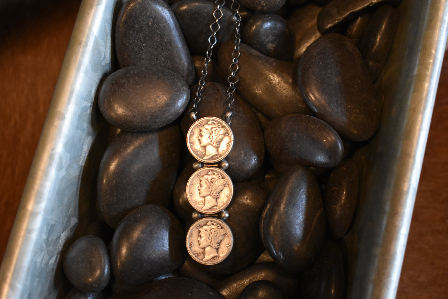 Liberty Coin Lariat Necklace 18”