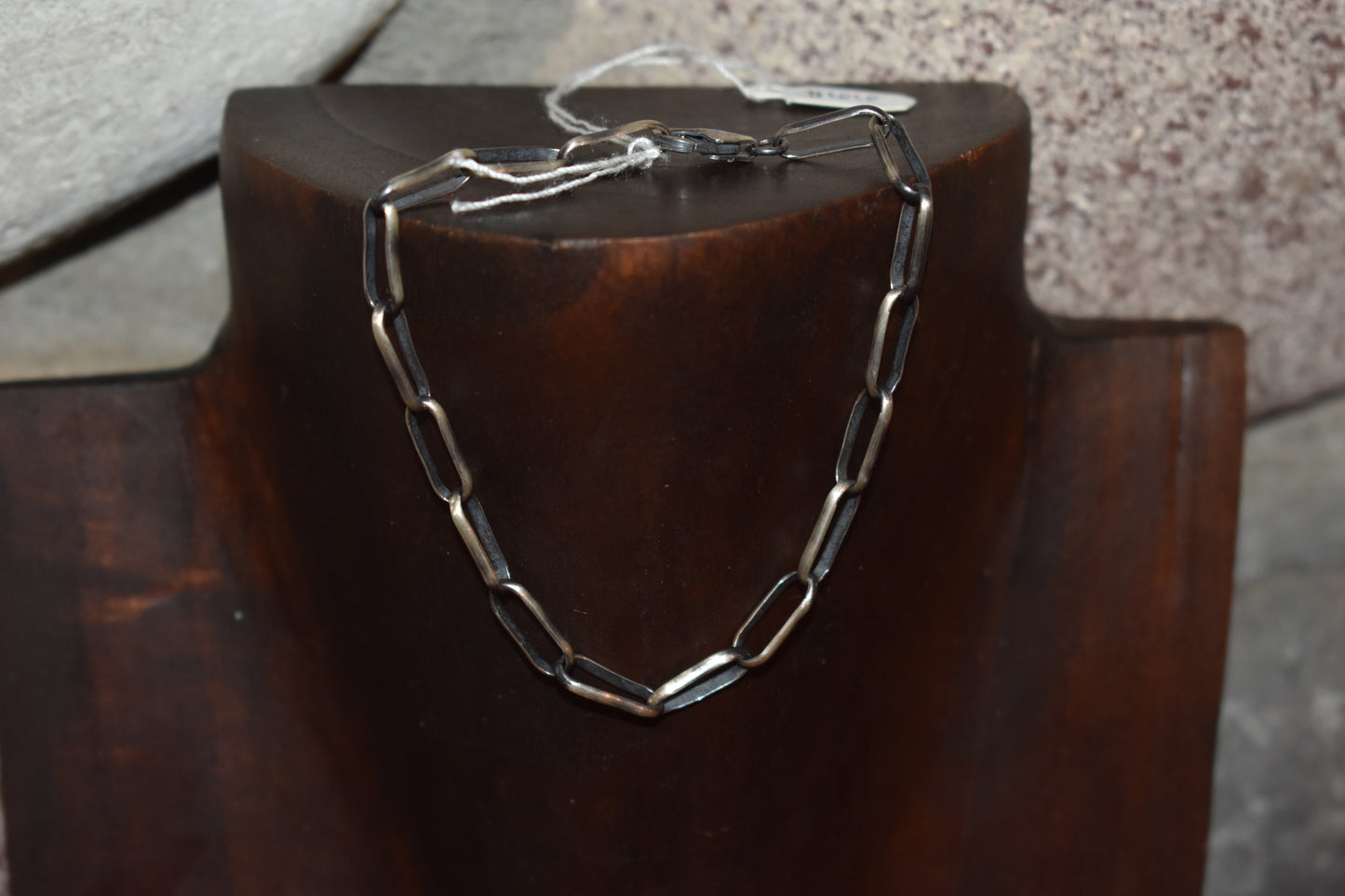 Oxidized Paper-link Chain Bracelet