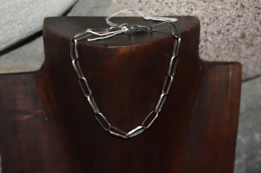 Oxidized Paper-link Chain Bracelet