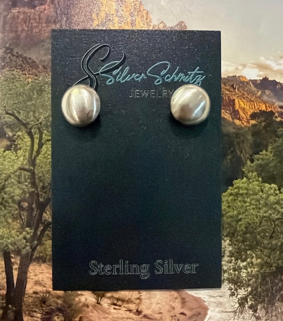 Sterling Silver Saucer Studs