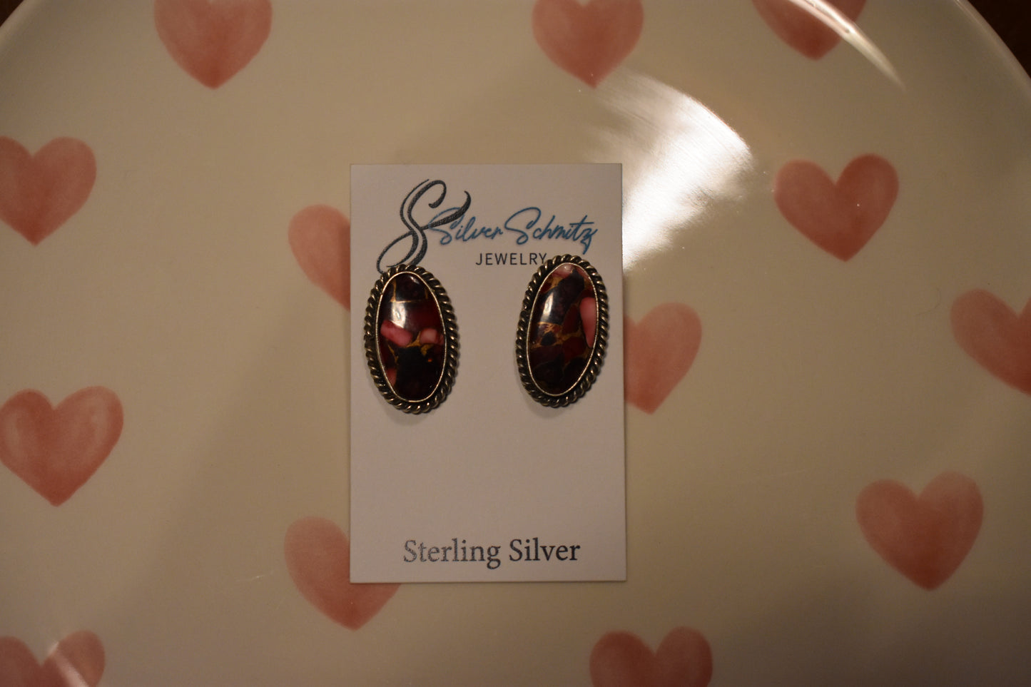 Dahlia Rose Oval Studs