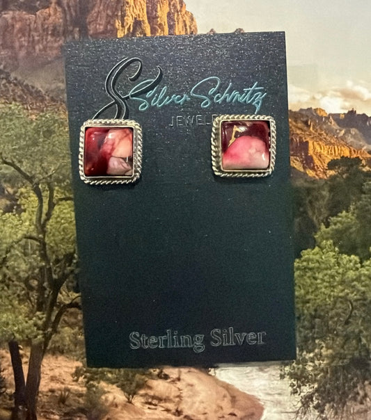 Dahlia Rose Square Studs