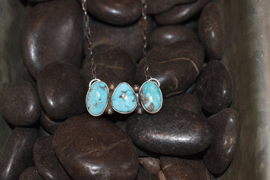 Blue Ridge 3 Stone Bar Necklace