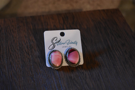 Dahlia Rose Oval Studs