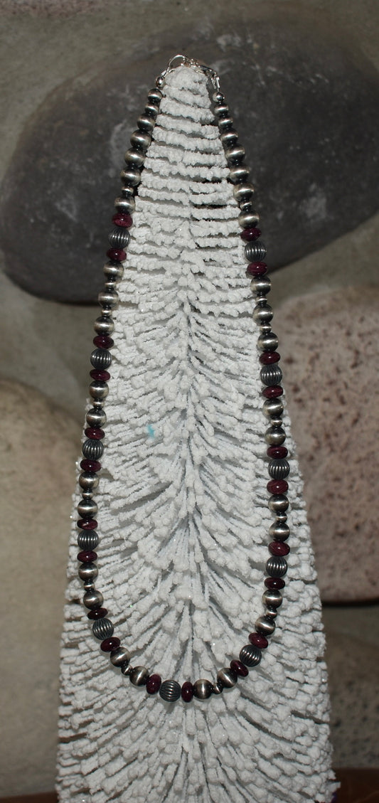 Navajo Pearls with Purple Spiny 18”