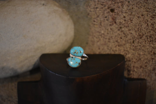 Double Stone Adjustable Ring