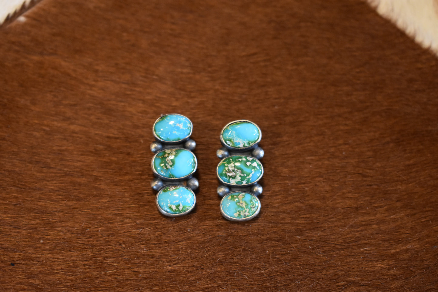 3 Stone Sonoran Gold Earrings