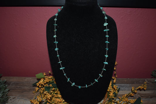 26” Navajo Pearls with Turquoise Slabs