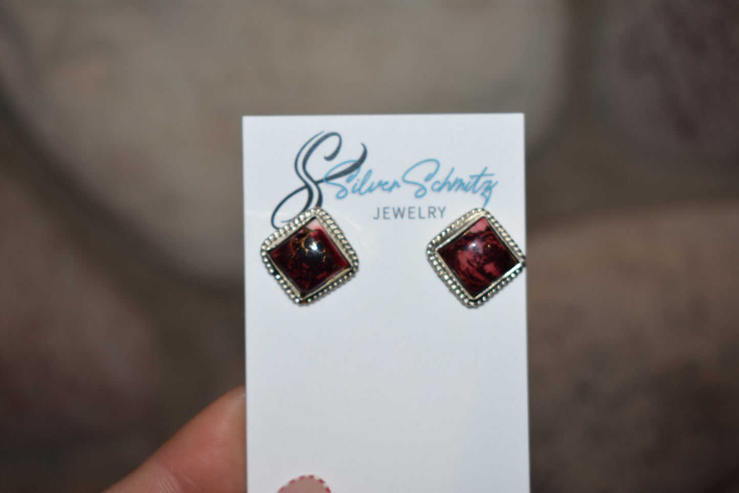 Dahlia Rose Square Studs