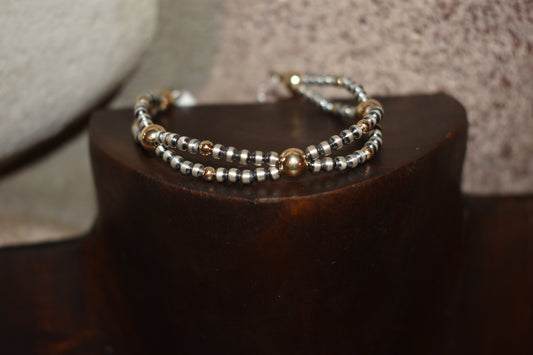 Gold Filled Double Strand Navajo Pearl Bracelet