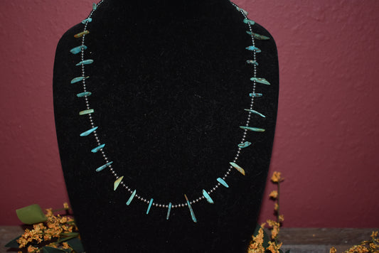 24” Navajo Pearls with Turquoise Slabs