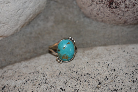 Size 8 Sterling Silver Turquoise Ring