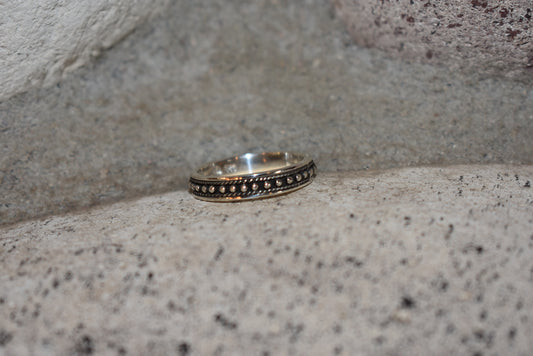 Beaded Row Sterling Silver Ring